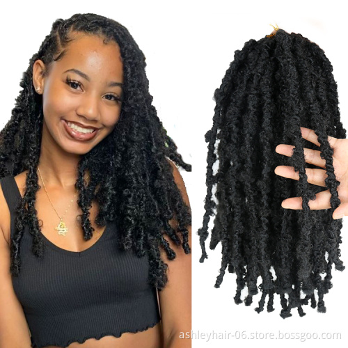 Synthetic Distressed locs 14"  braiding hair distressed water wave faux loc crochet wavy dread Distressed locs